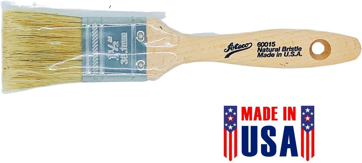 Ateco 60015 Pastry Brush - 1.5 Inch Natural Wood Boar Bristles Made in the USA - Kitchen Pastry Basting Brush