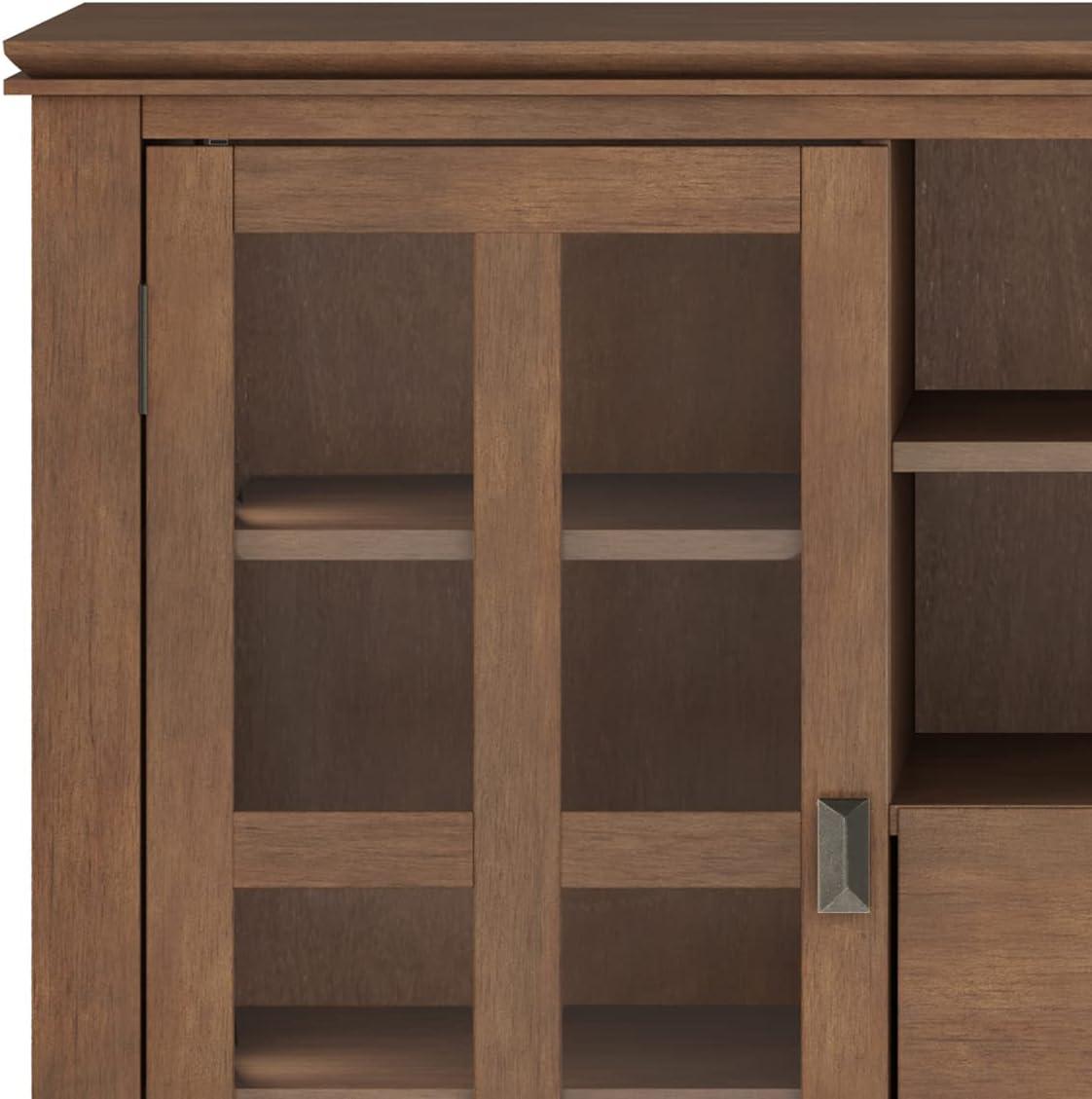 Simpli Home Artisan 53"W Solid Wood Contemporary Tall TV Stand for TVs up to 60" with Adjustable Shelves