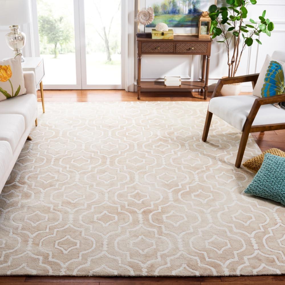 SAFAVIEH Dip Dye Lairos Overdyed Geometric Area Rug, Beige/Ivory, 10' x 14'