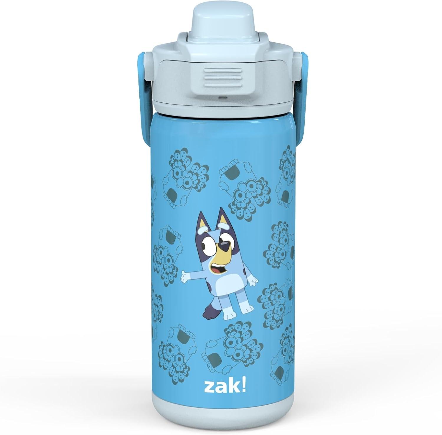 Zak Designs 14oz Stainless Steel Kids' Water Bottle with Antimicrobial Spout 'Bluey'