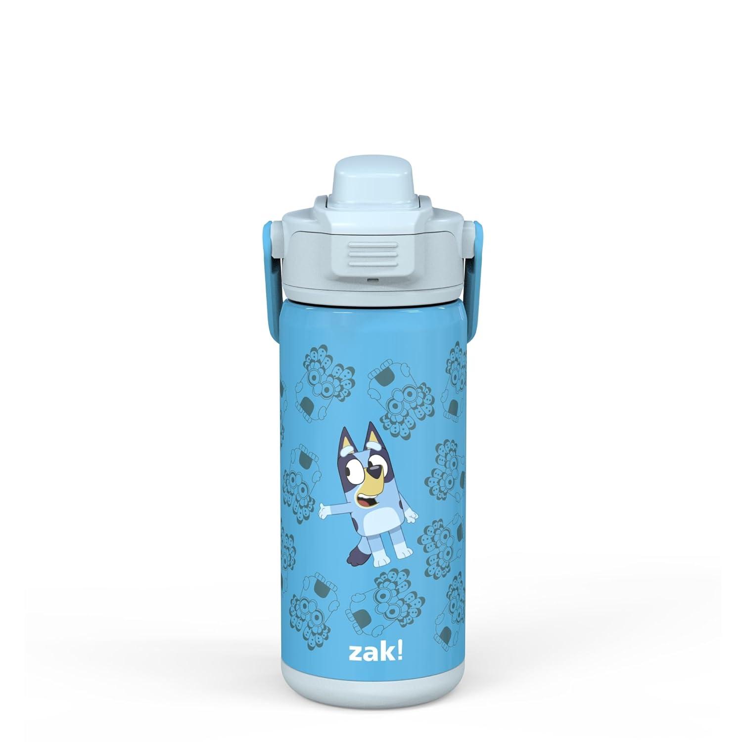 Zak Designs 14oz Stainless Steel Kids' Water Bottle with Antimicrobial Spout 'Bluey'