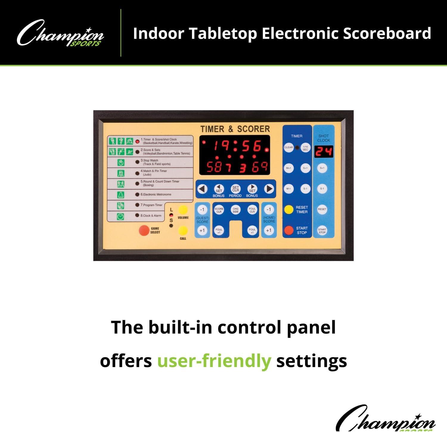 Champion Sports Tabletop Indoor Electronic Scoreboard