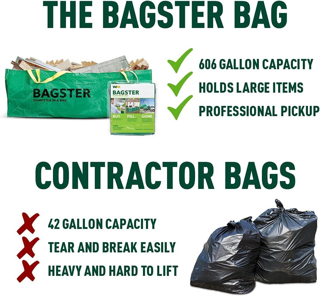 Waste Management Bagster Dumpster in a Bag Green