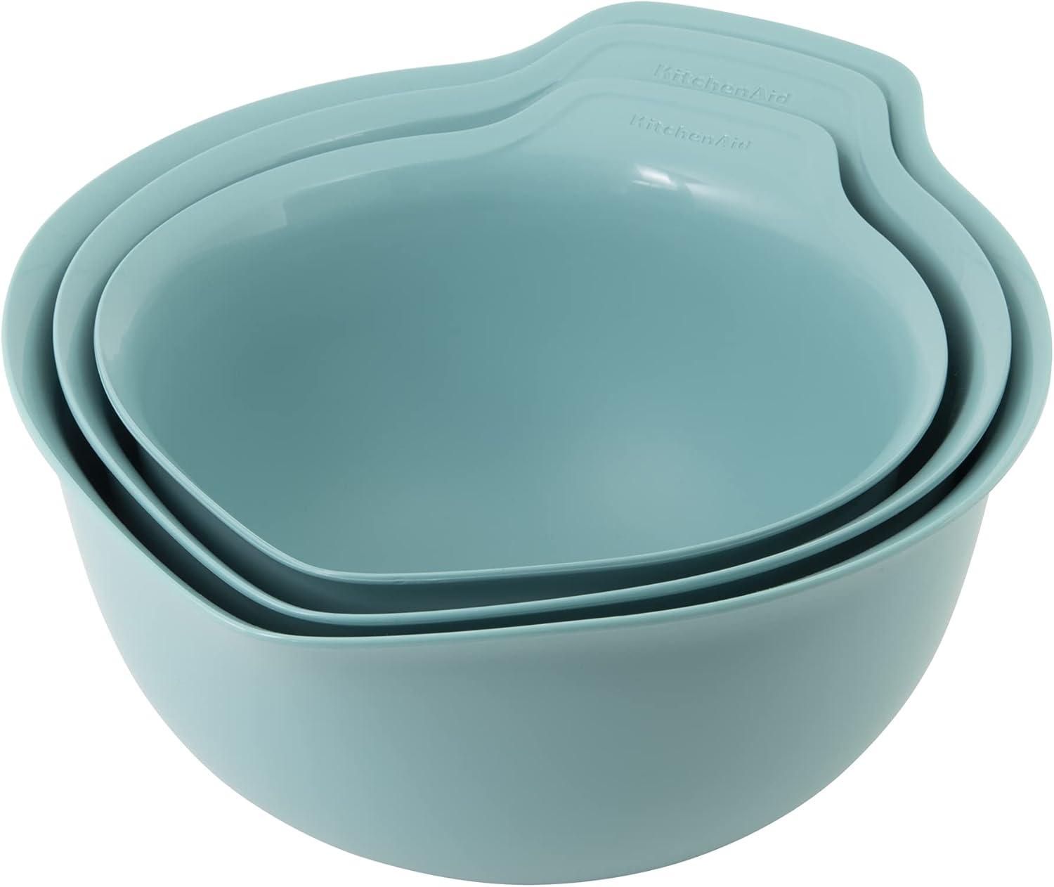 Aqua Sky Silicone Nesting Mixing Bowls Set of 3