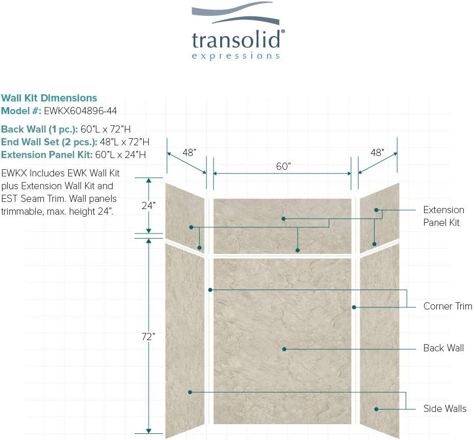 Expressions 60'' W 48'' D 96'' H Glue Up Solid Surface Wall