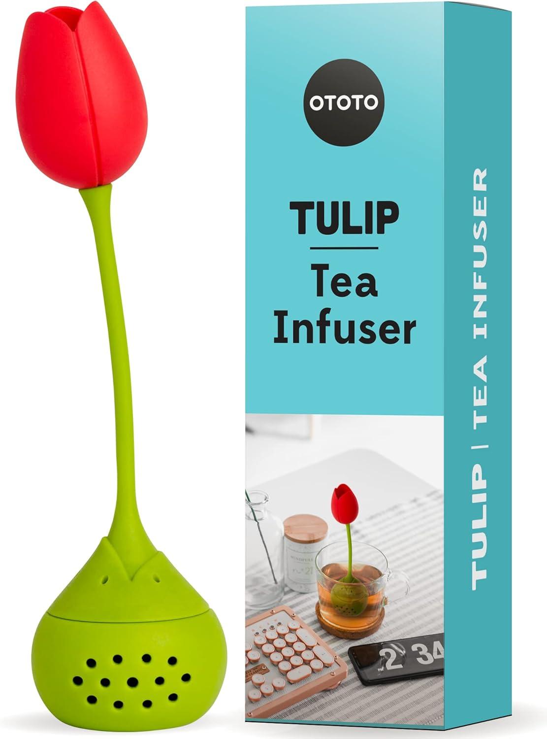 Red Tulip Silicone and Stainless Steel Tea Infuser