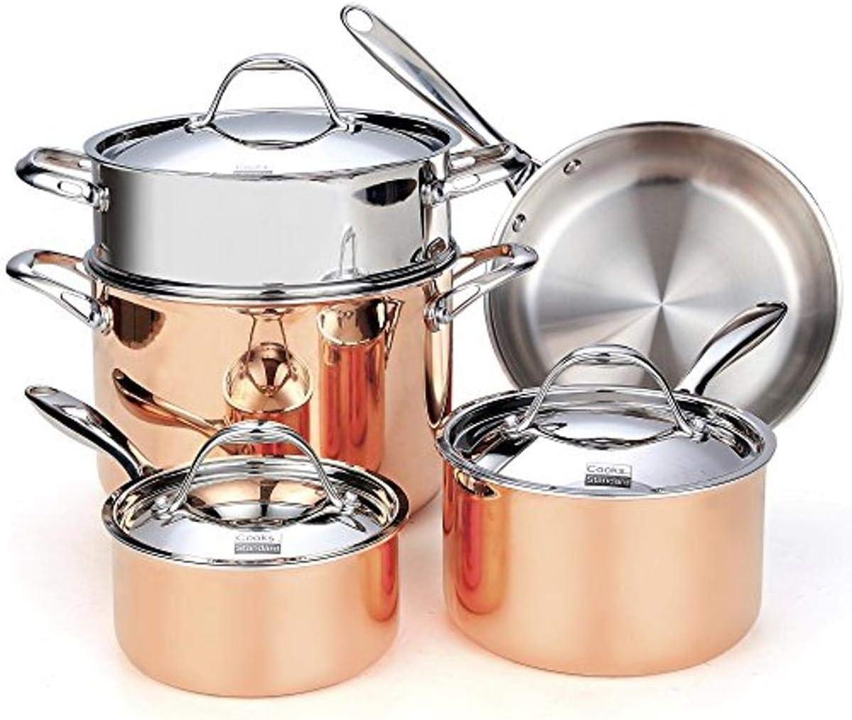 Cooks Standard 8-Piece Copper and Stainless Steel Cookware Set