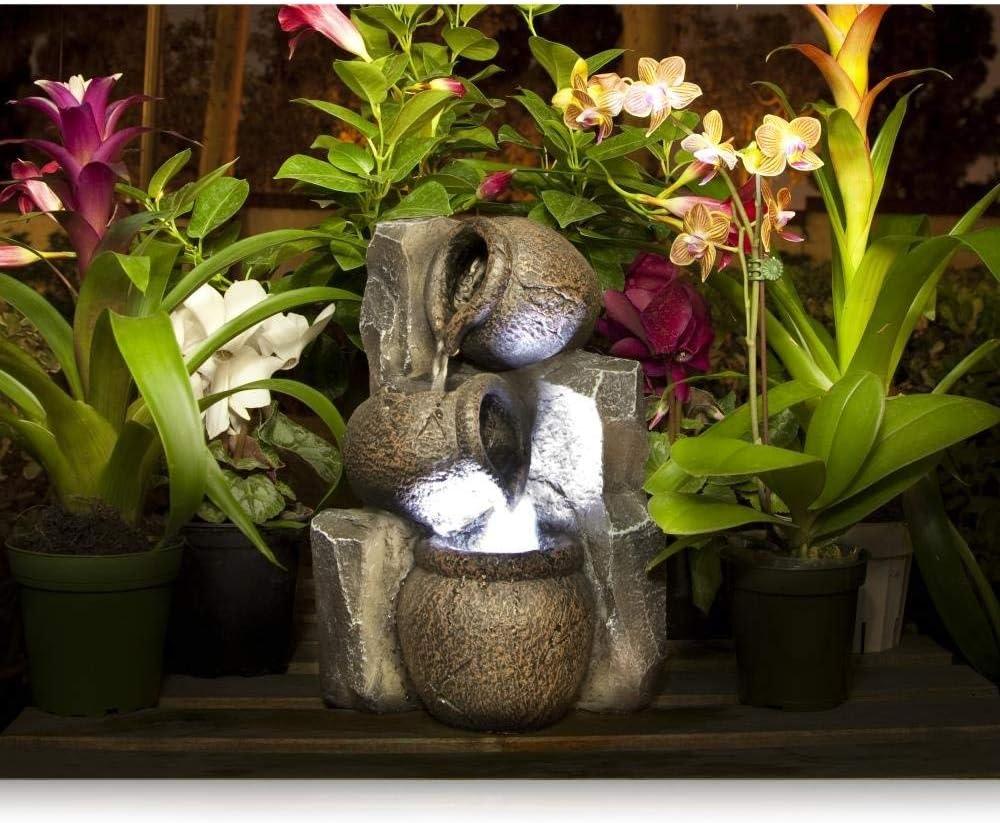 SereneLife Decorative Tabletop LED Water Fountain - SLTWF25LED, Relaxing Indoor/Outdoor Waterfall