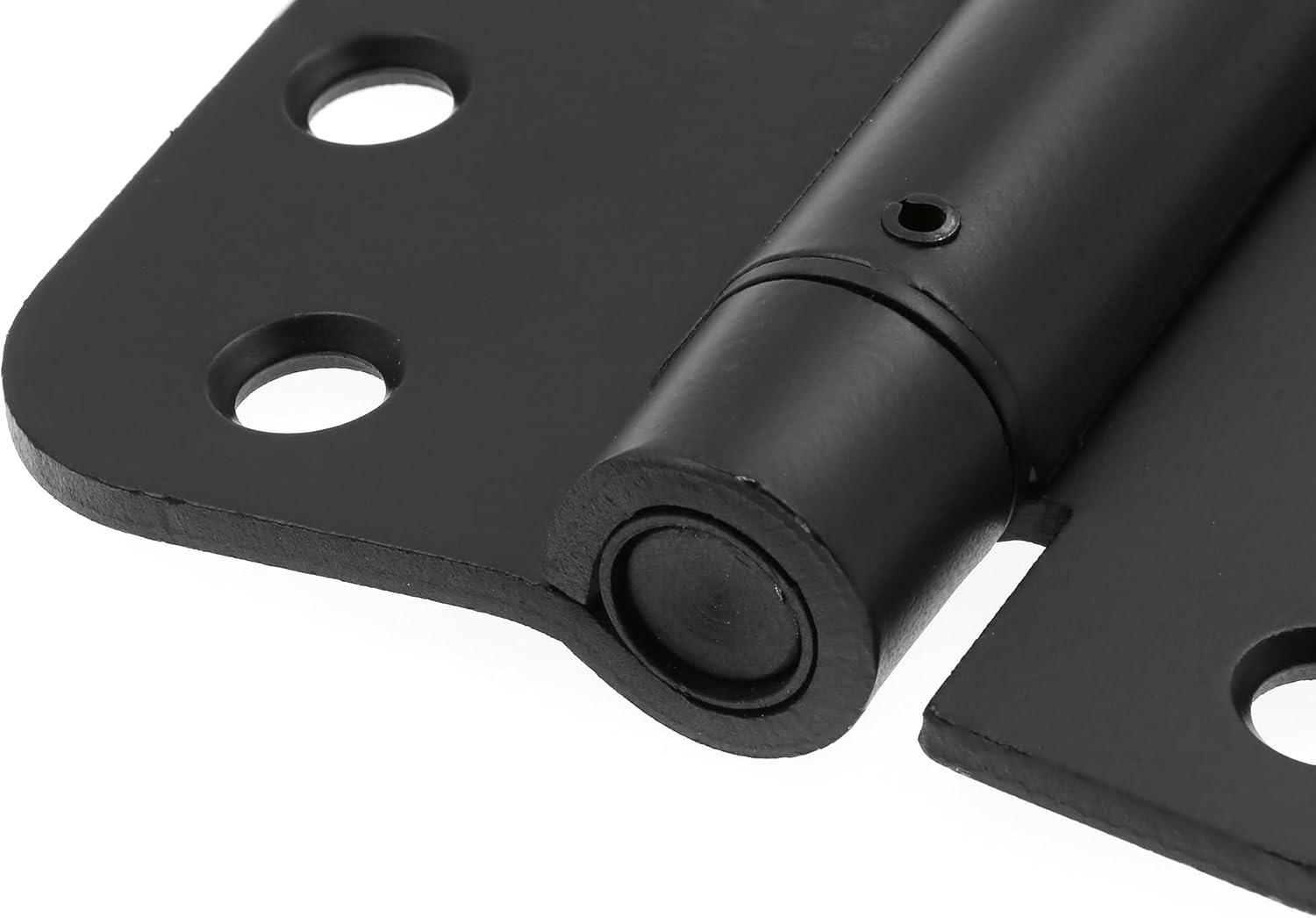 Prime-Line Door Hinge Commercial UL Adjustable Self-Closing Spring Hinge, 4 in. x 4 in. with 5/8 in. Radius Corners, 4 Holes per Leaf with Screws, .130 in. Gauge (Set of 3)