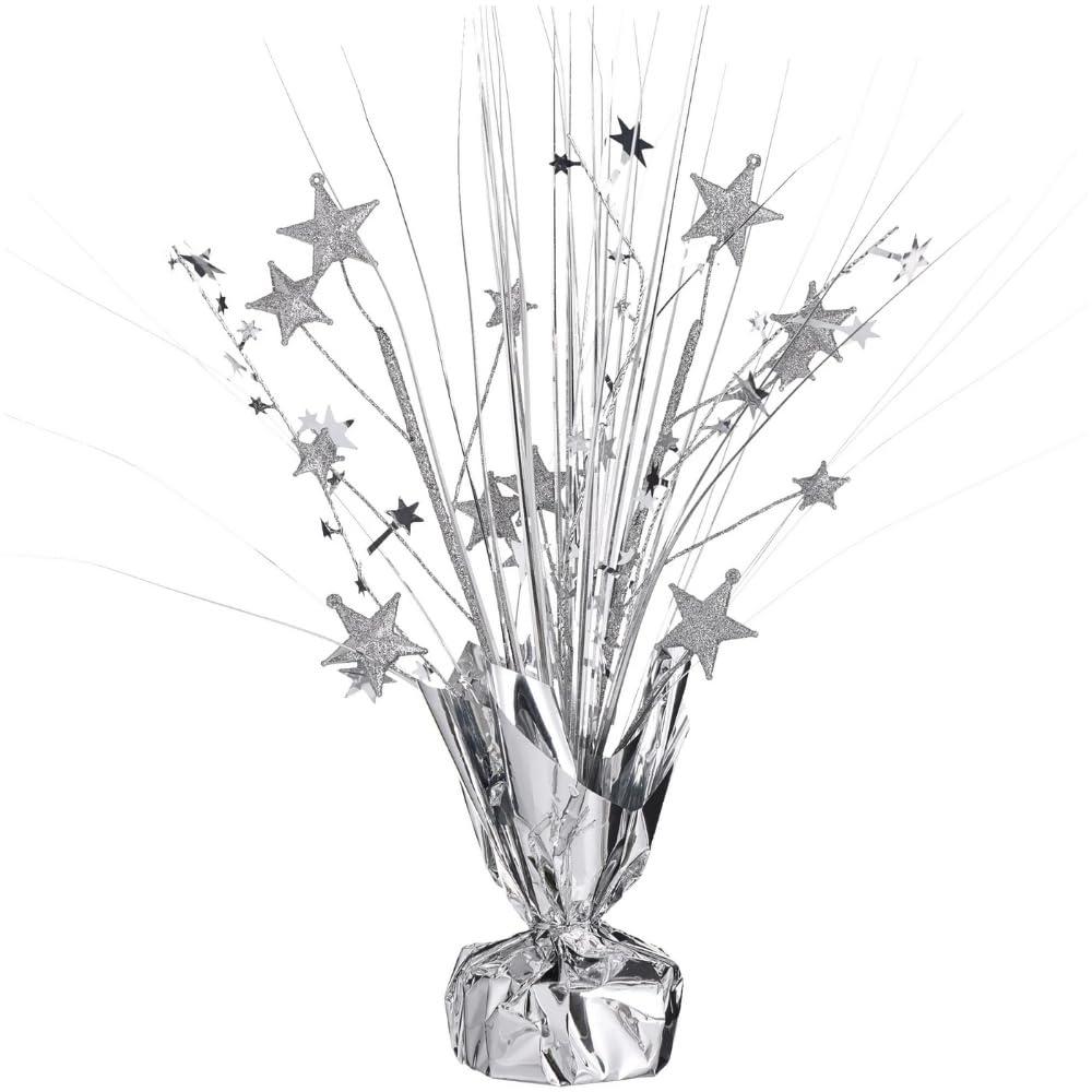 Vibrant Silver Foil Spray Centerpiece - 12" (Pack of 1) - Ideal for Parties, Events & Celebrations