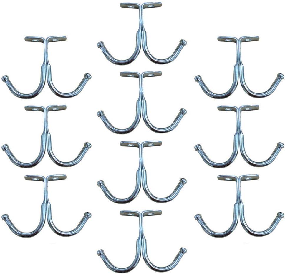 10 Pcs Double Prong Ceiling Hook, Under Cabinet Hooks, Heavy Duty Hook Under Wardrobe Organizer for Hanging Home Office Kitchen Utensils Keys Towel Bags Towel Cup, Garden Plant Hanger Hooks