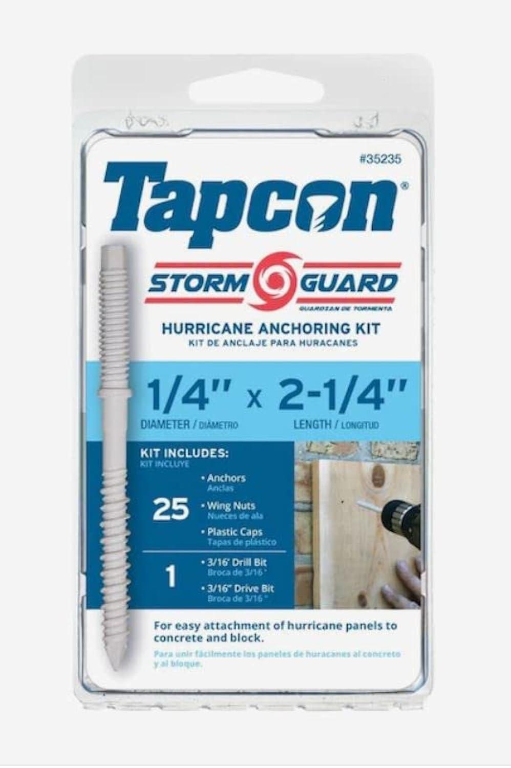 Tapcon Hurricane Anchoring Kit 1/4-in x 2-1/4-in Concrete Screws Anchors 25 -Pack