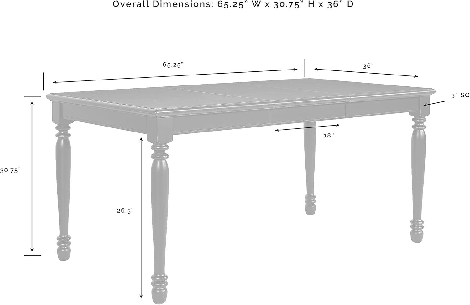 Shelby Dining Table White - Crosley: Traditional Farmhouse Style, Seats 6, Hardwood Frame, Non-Extendable