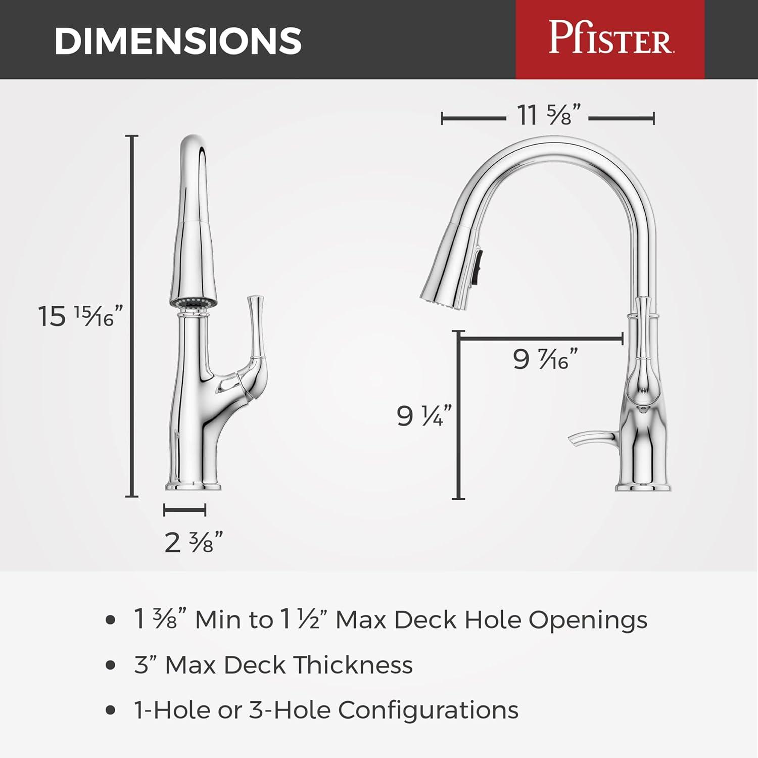 Alderwood Polished Chrome High-Arc Kitchen Faucet with Pull-out Spray