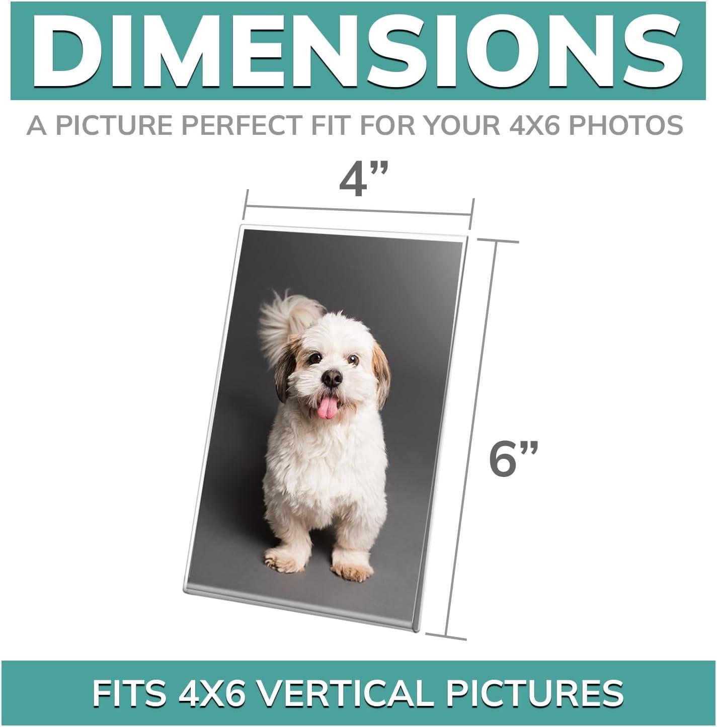 pbf 4x6 Magnetic Picture Frames for Refrigerator | 4 x 6 Clear Magnetic Acrylic Frames | Magnetic Photo Holders for Fridge, Locker, Photo Board, Art Display, Sign Holder (150-Pack)