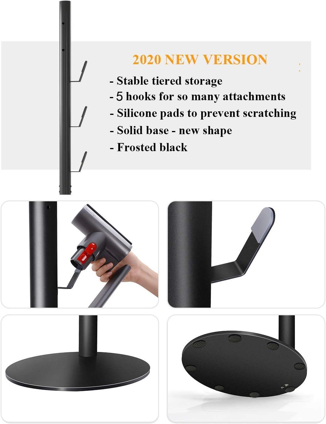 Docking Station Holder Freestanding Vacuum Stand Rack Compatible with V15 Detect, V11 V10 V8 V7 V6 Cordless Vacuum Cleaners, Floor Docking Station Metal Organizer Bracket with 6 Hooks