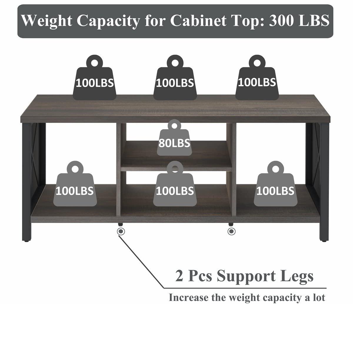 FATORRI Rustic Coffee Table for Living Room, Farmhouse Dark Wood Center Table, Industrial Rectangle Cocktail Tea Tables (Walnut Brown)