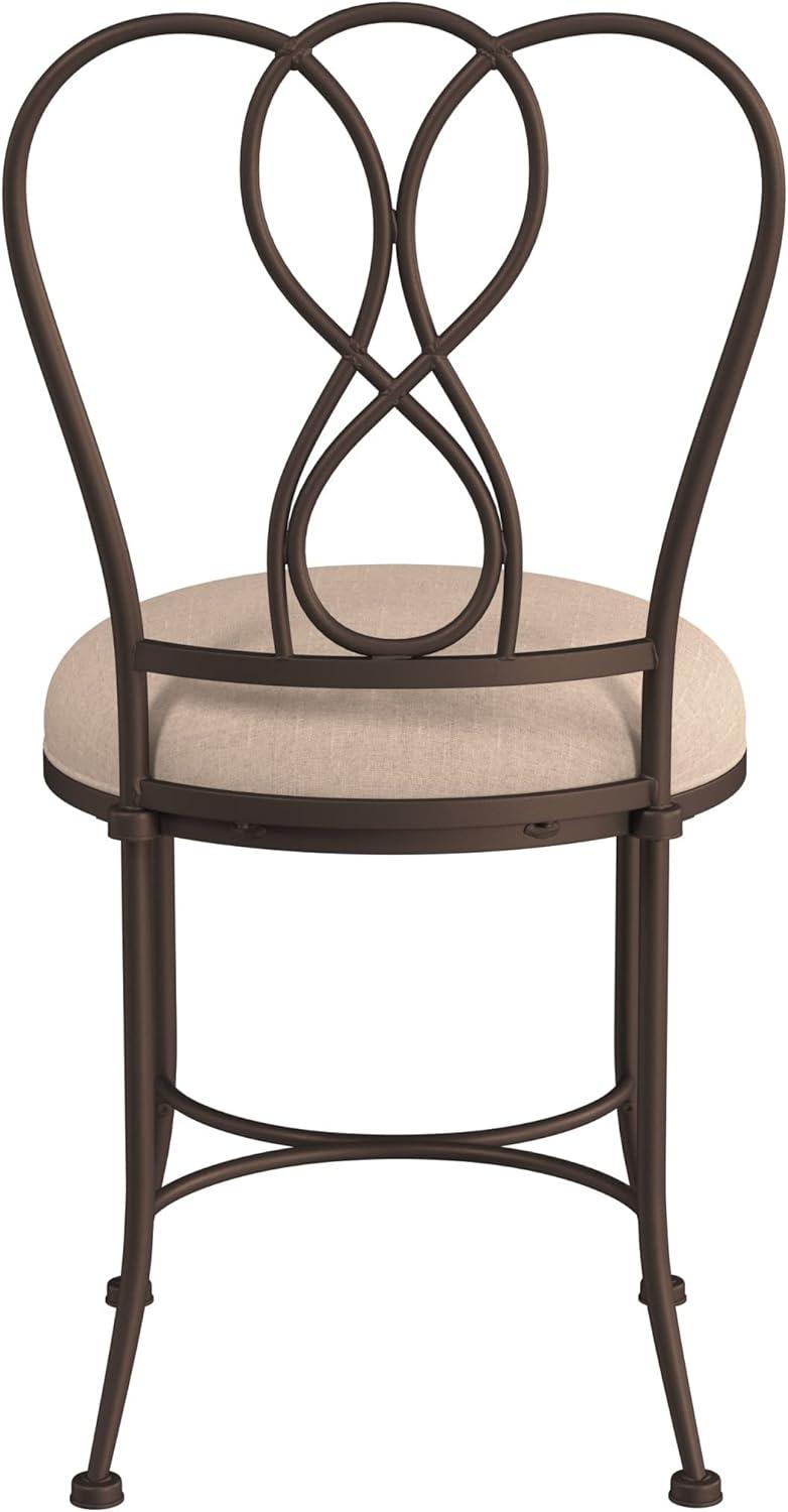 18.5" Christina Metal Vanity Stool Bronze/Cream - Hillsdale Furniture