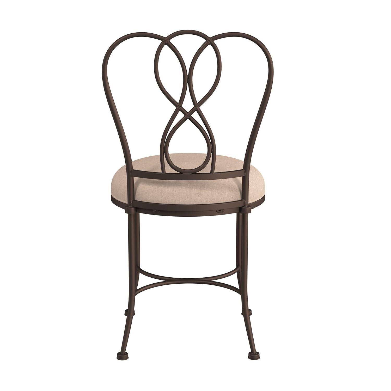 18.5" Christina Metal Vanity Stool Bronze/Cream - Hillsdale Furniture