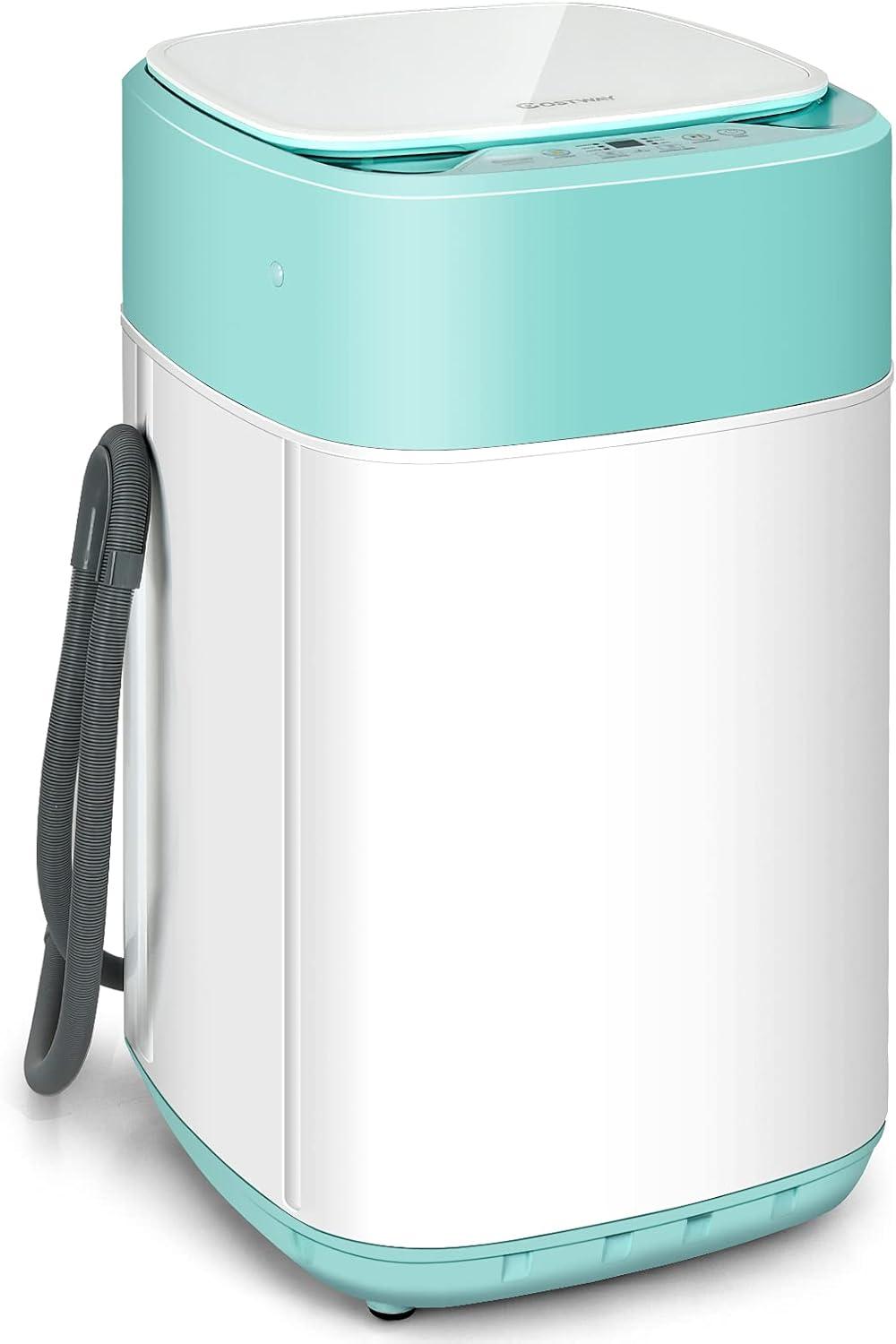 Costway 8lbs Portable Fully Automatic Washing Machine W/ Drain Pump Green