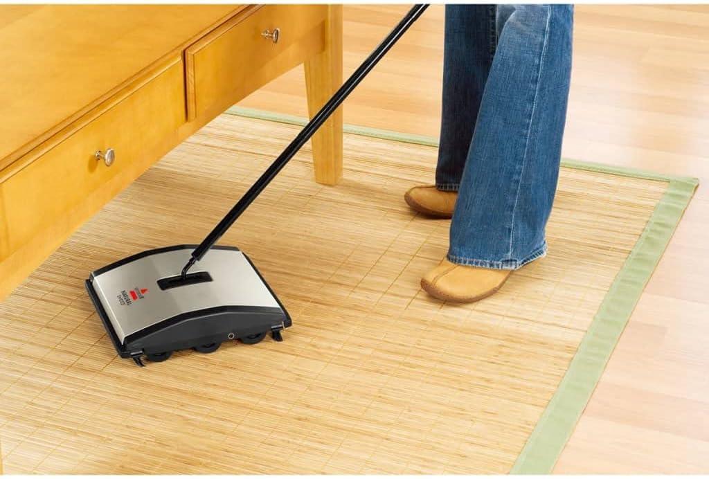 Natural Sweep Lightweight Carpet and Floor Sweeper with Nylon Bristles
