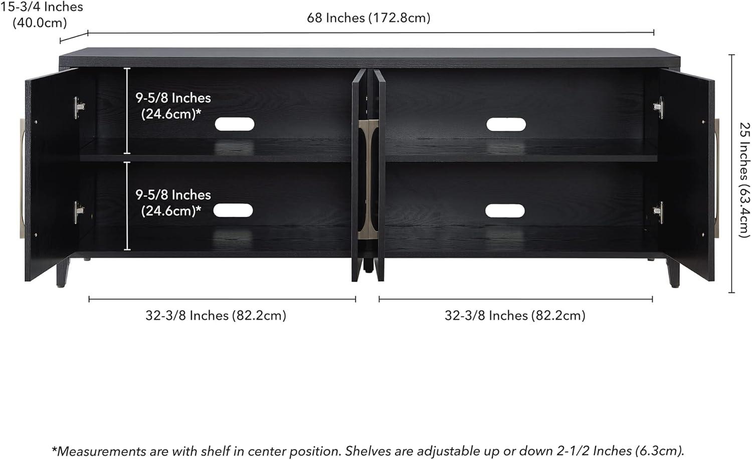 Henn&Hart 68" Black Grain TV Stand