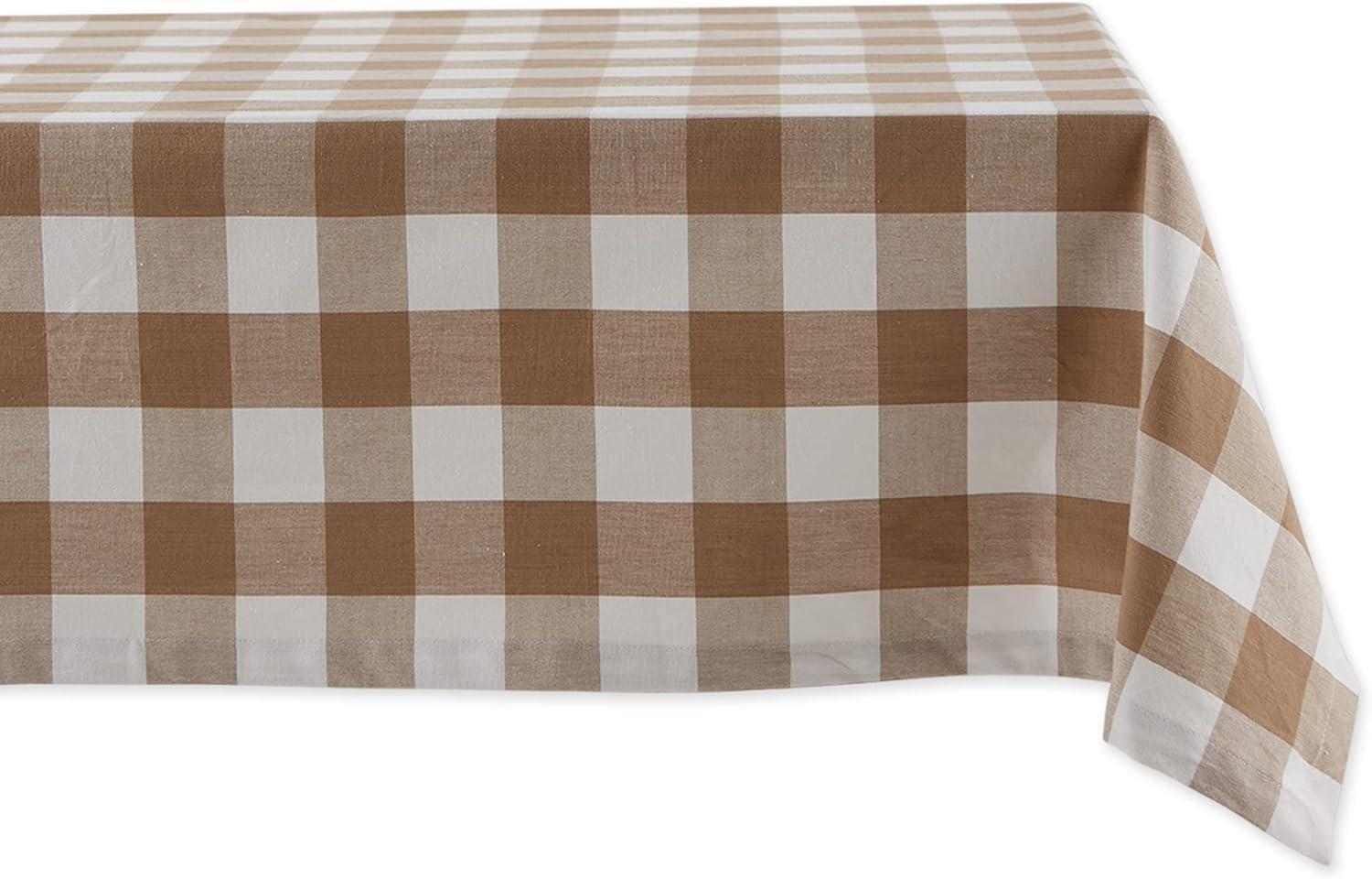 Design Imports CAMZ12420 60 x 120 in. Stone Buffalo Check Tablecloth