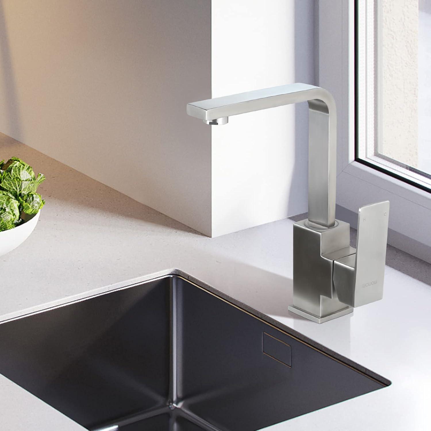 Brushed Nickel Stainless Steel Single Handle Bar Faucet