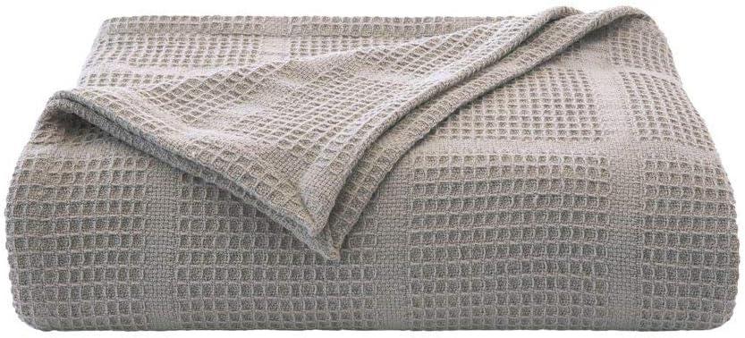 Kenneth Cole Waffle Grid Solid Cotton Blanket