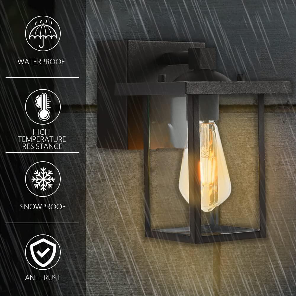 Outdoor Wall Lantern with GFCI Outlet - 1 PACK