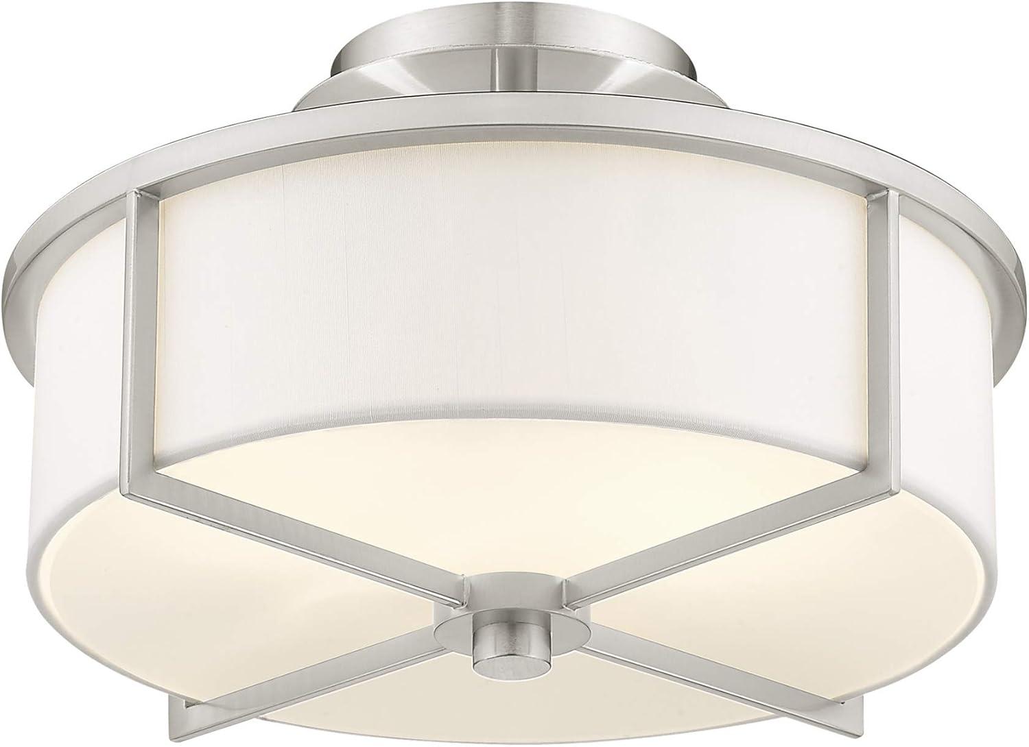 Livex Lighting Wesley 2 - Light Semi-Flush Mount in  Brushed Nickel