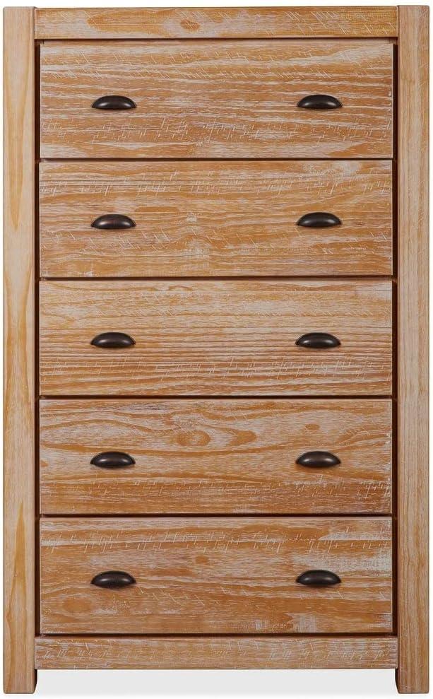 Driftwood Solid Pine 5-Drawer Farmhouse Chest