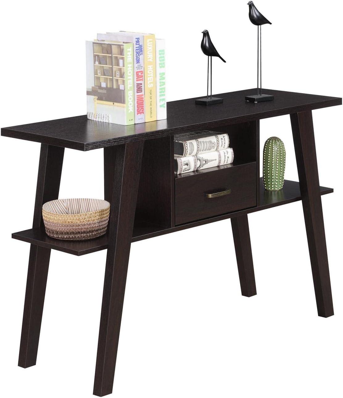 Newport Mike W Console Table with Drawer, Espresso - 47.25 x 15.5 x 30 in.