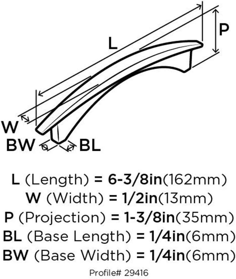 Amerock Bp29416 Essential'z 5-1/16" Center To Center Bar Cabinet Pull - Nickel