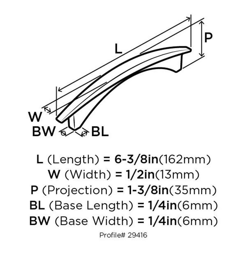 Amerock Bp29416 Essential'z 5-1/16" Center To Center Bar Cabinet Pull - Nickel