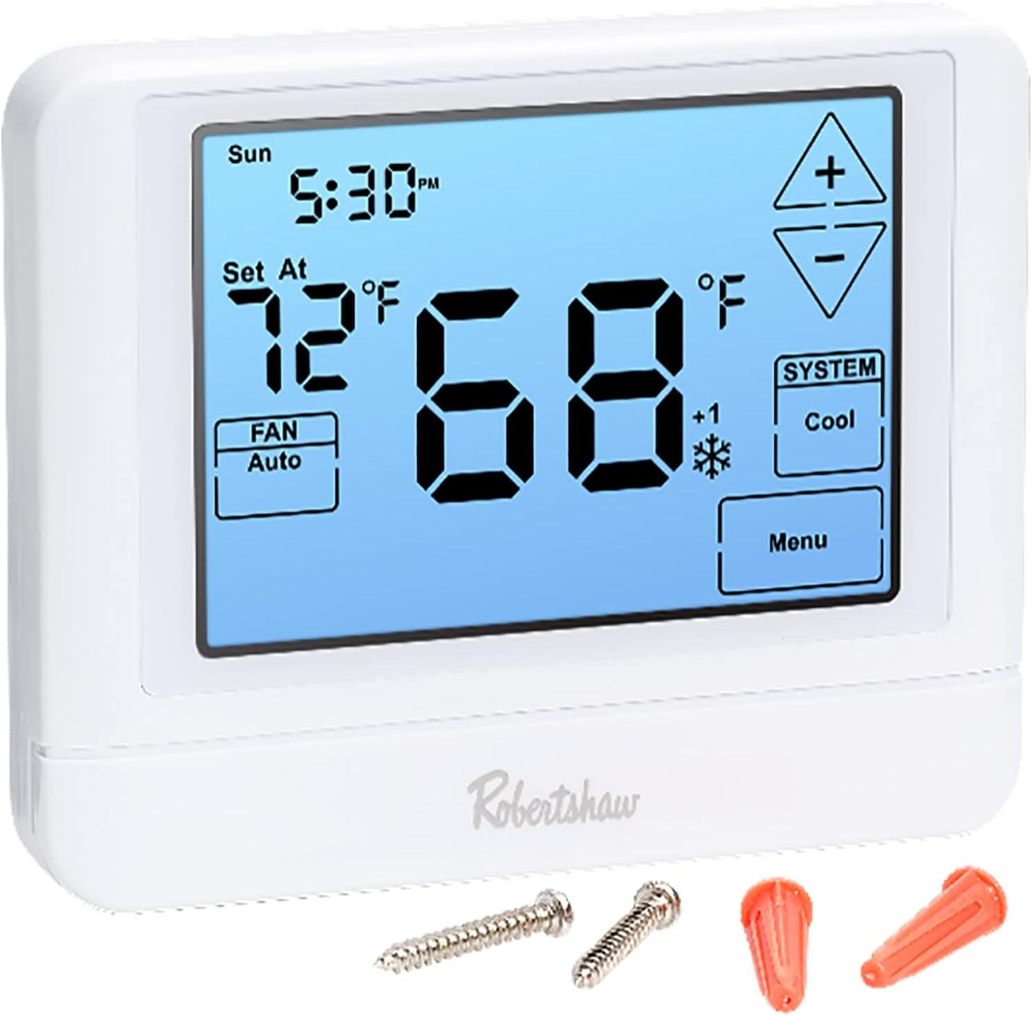 RS9320T Pro Series 7-Day Programmable Touchscreen Thermostat, Multi-Stage, 3 Heat, 2 Cool White