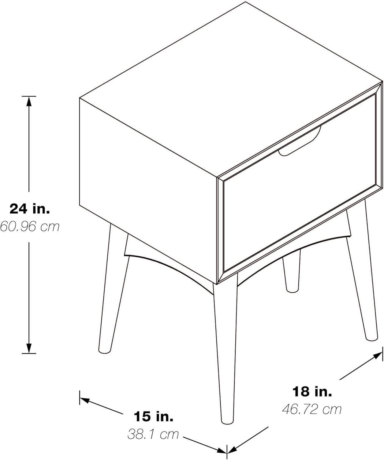 Copenhagen Wood Accent Table with Drawer in Walnut Finish