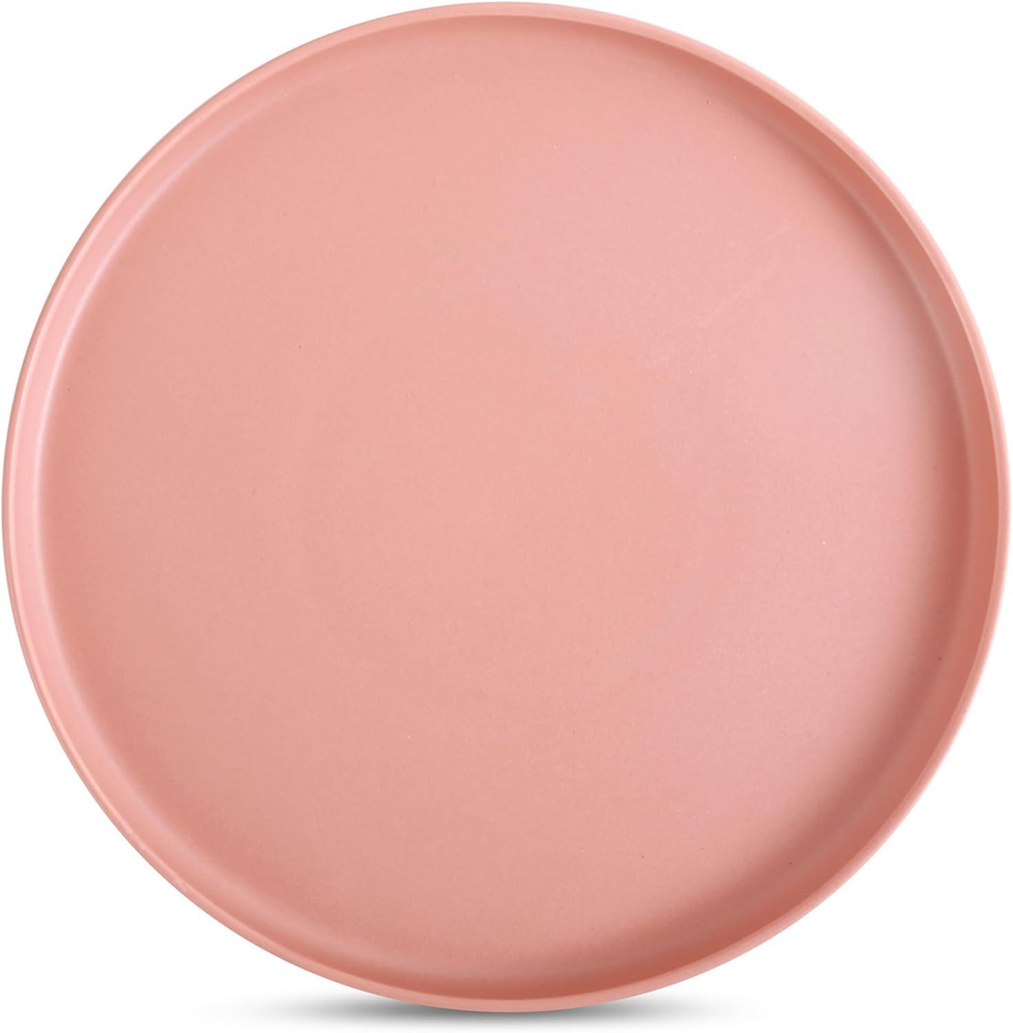 Terracotta Porcelain Minimalist Dinner Plate Set, 6 Pieces