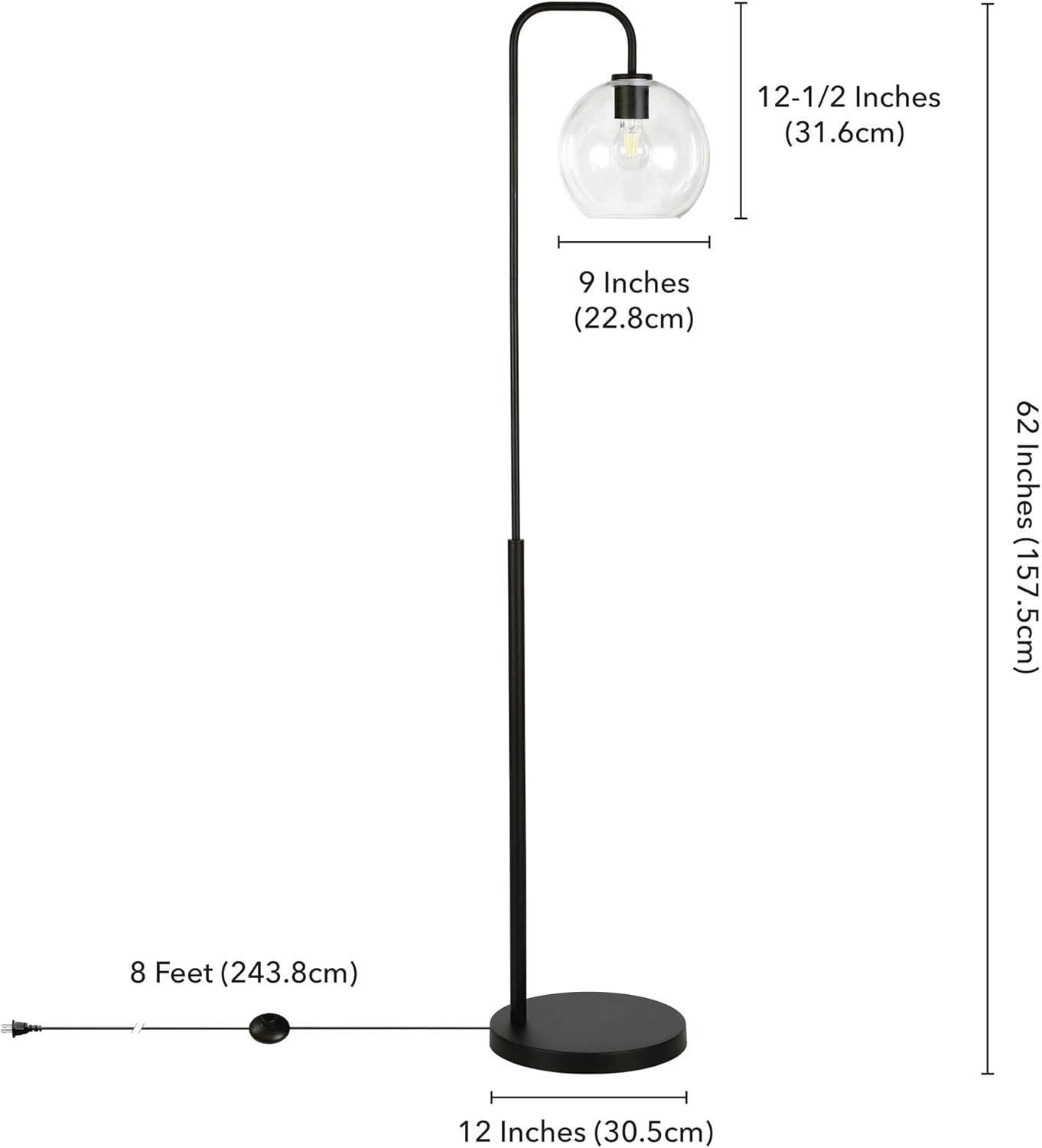 Henn&Hart 12" Blackened Bronze Metal/Glass Floor Lamp