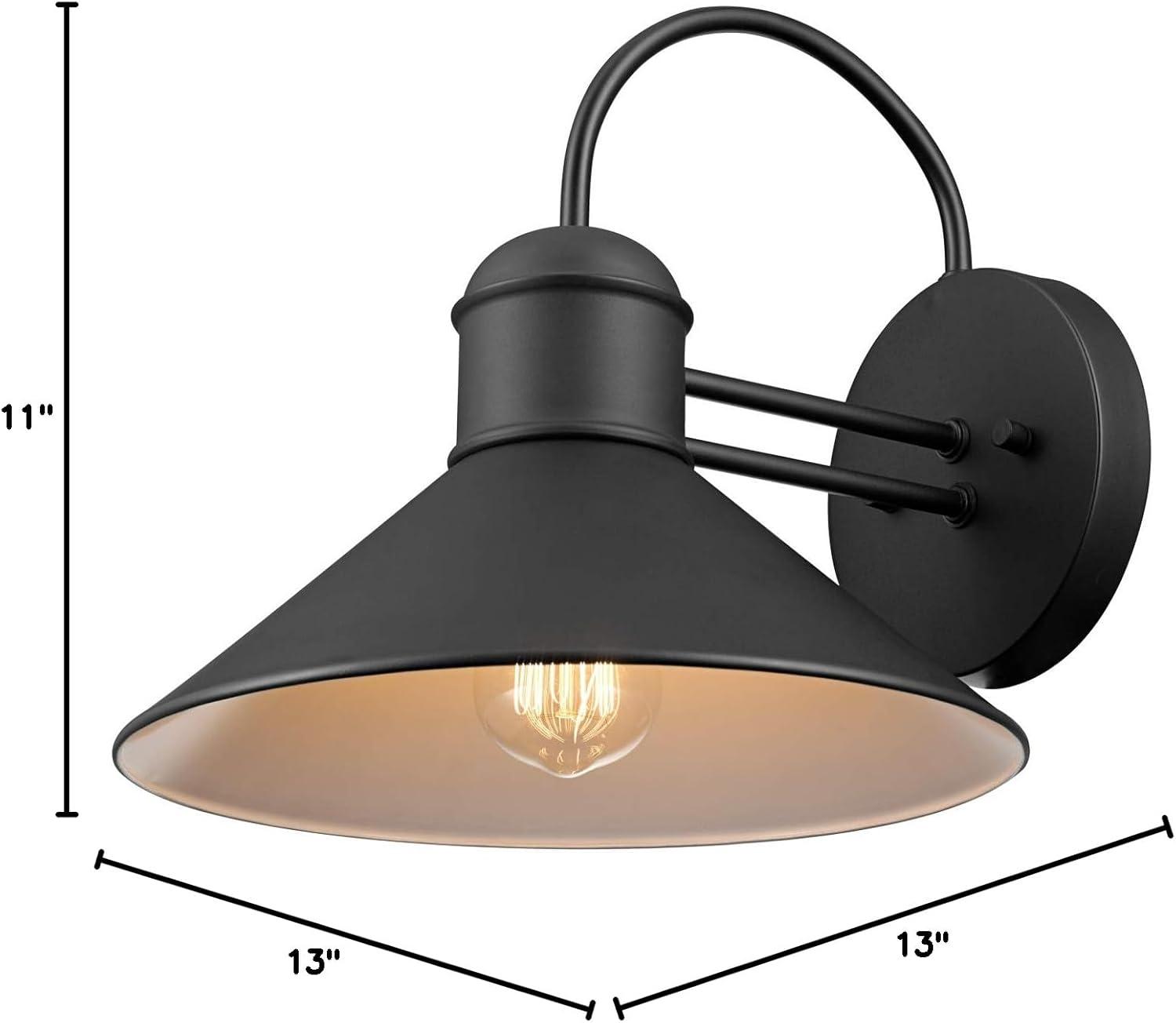 Sebastien Black Industrial Outdoor 1-Light Wall Sconce (2-Pack)