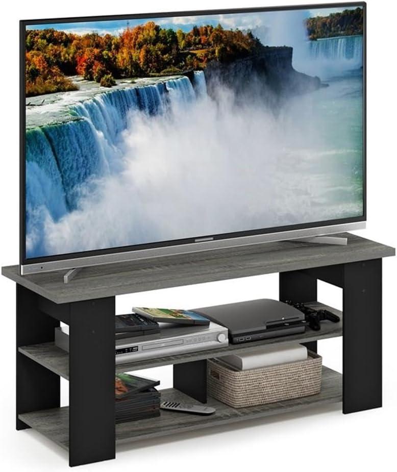 Furinno 15118 JAYA TV Stand Up To 50-Inch, French Oak Grey/Black