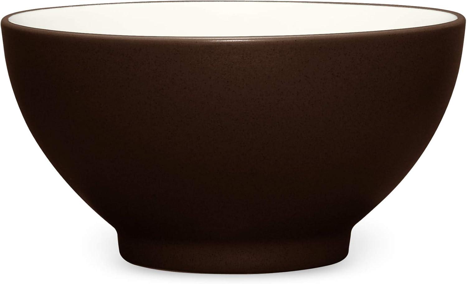 Matte Brown Ceramic Rice Bowls Set of Four
