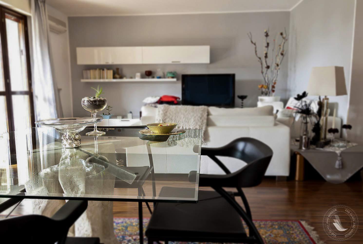 24 x 36 Inch Rectangle Glass Table Top 3/8 Inch Thick Clear Tempered Glass With Bevel Edge Polished Radius Corners