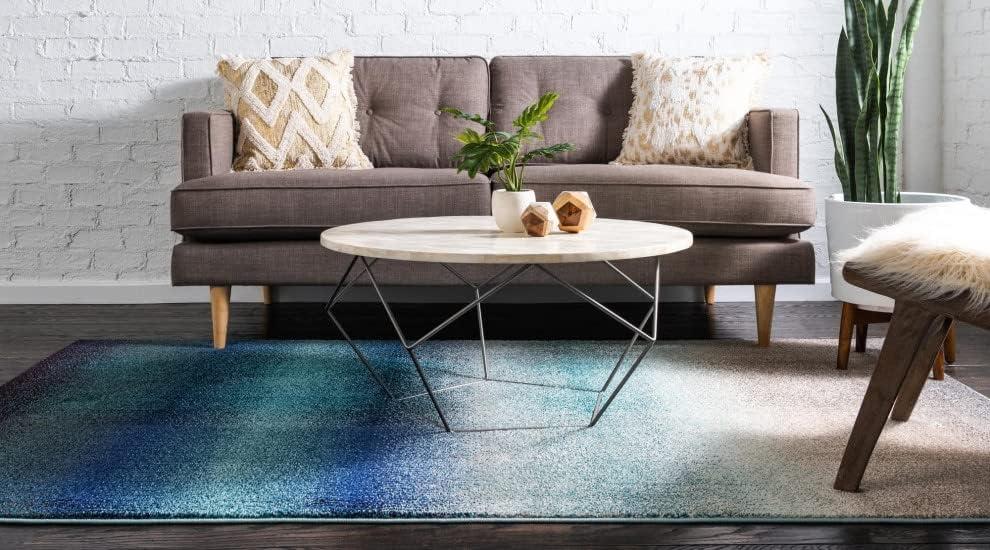 Unique Loom Estrella Collection Area Rug - Azura (3' 3" x 5' 3" Rectangle Blue/Ivory)