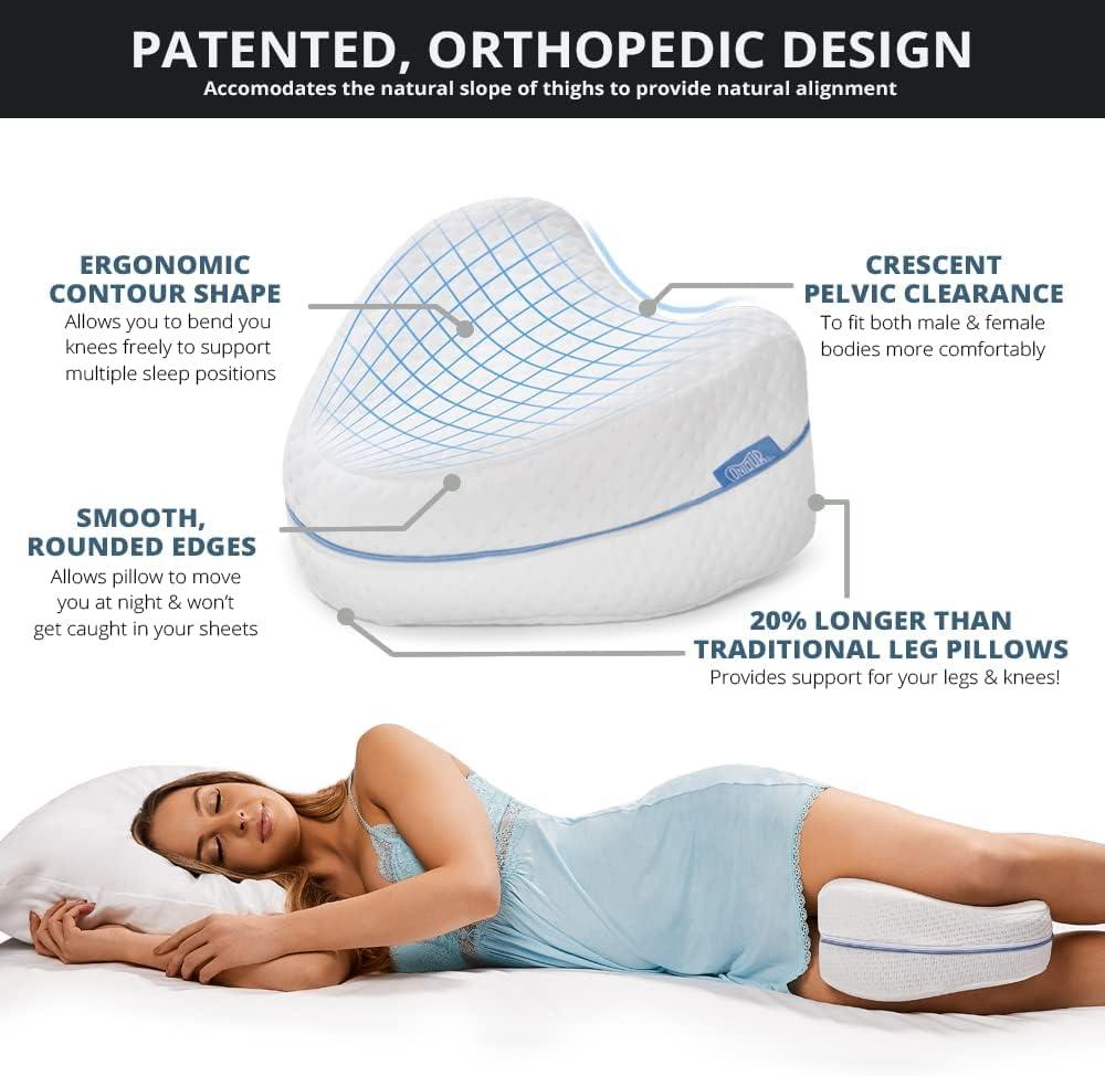 Contour Legacy Cool Side Sleeper Leg & Knee Wedge Pillow Cushion