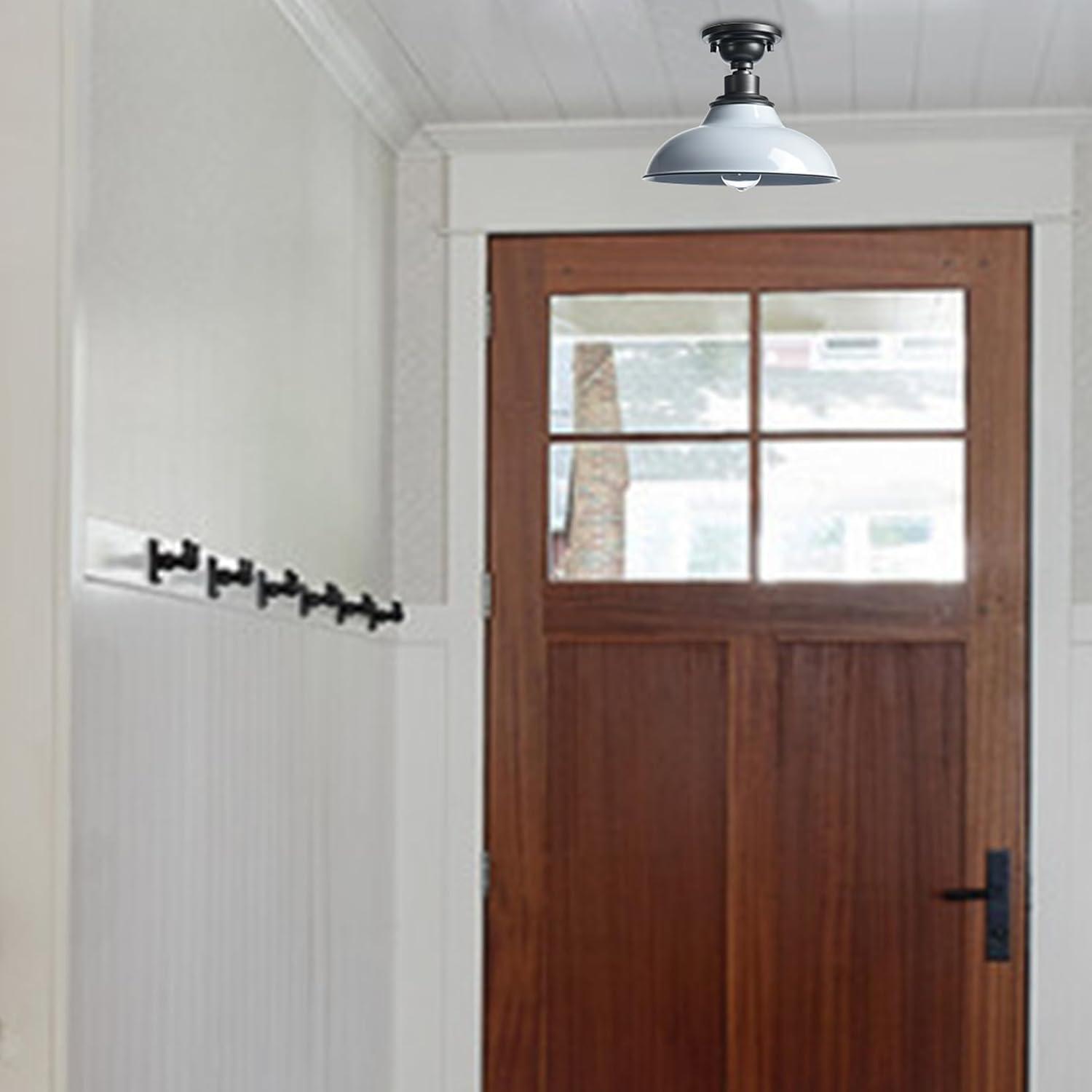 Modern Yellow Semi Flush Mount Light Barn Style Ceiling Light Fixture