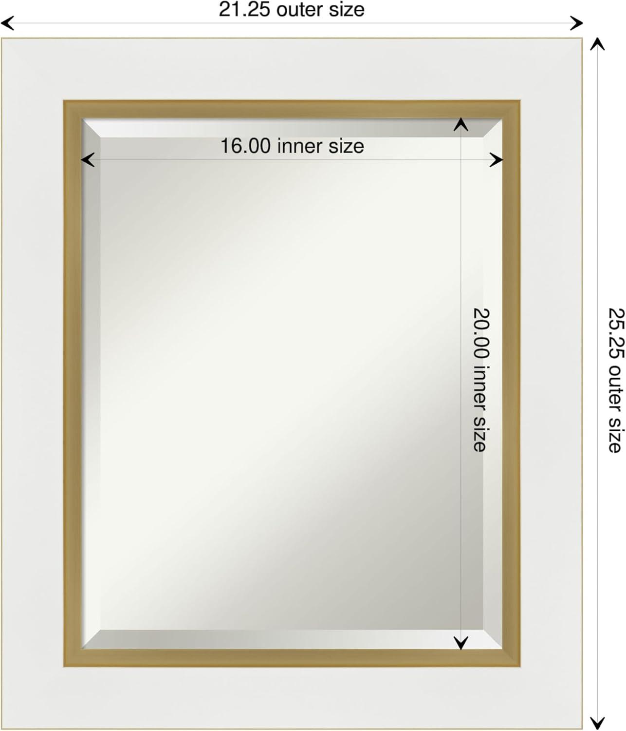 Amanti Art Eva White Gold Framed Wall Mirror - 21.25 x 25.25 in