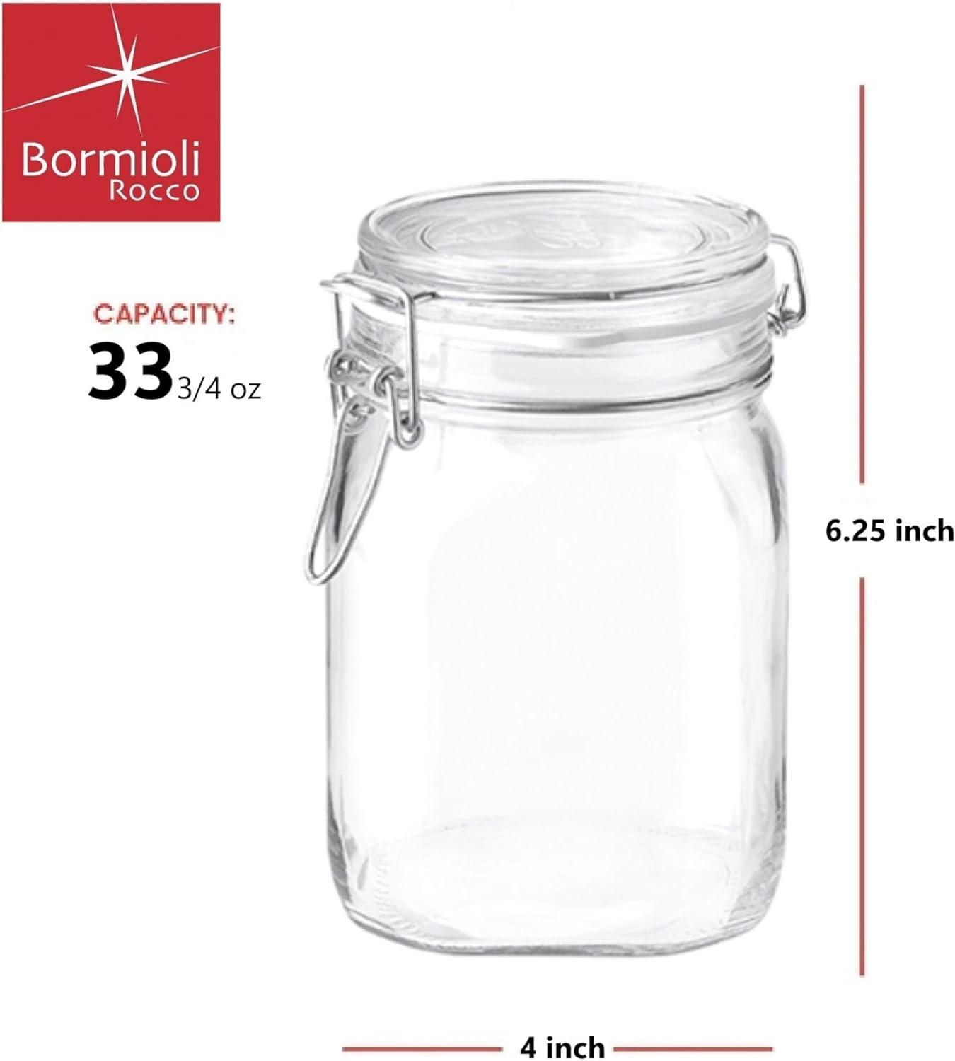 Bormioli Rocco 33.75 oz Clear Glass Airtight Jar