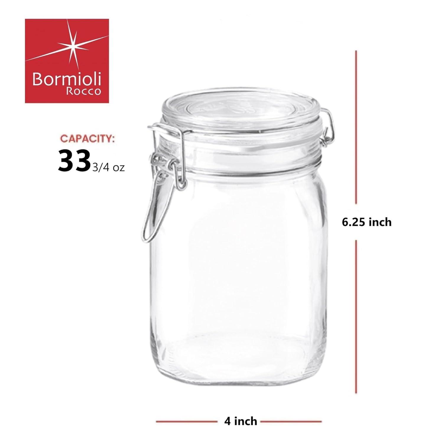 Bormioli Rocco Fido Clear Jar, 33-3/4-Ounce