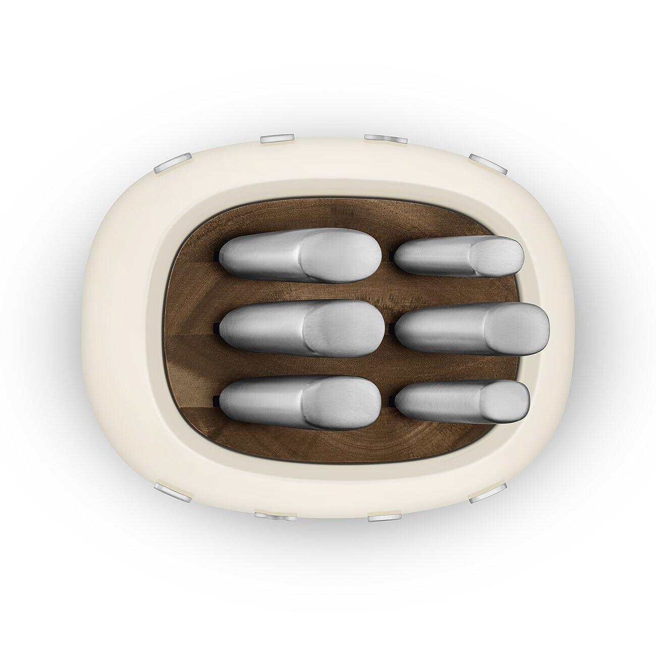 SMEG Creme 7-Piece Knife Block Set